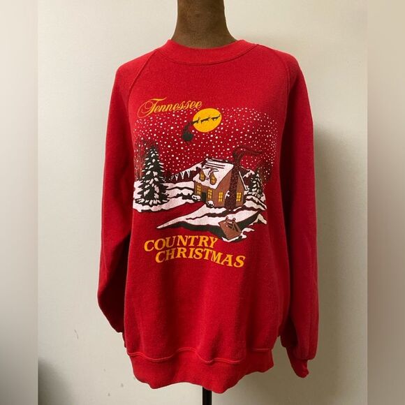 Vintage Tennessee Country Christmas Retro Graphic Crewneck Sweater:Cottagecore - Picture 7 of 9